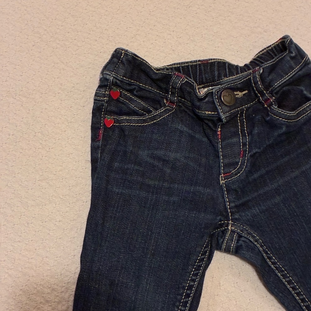 Gymboree Kids Blue Jeans with Strawberry Accents, 18-24mo